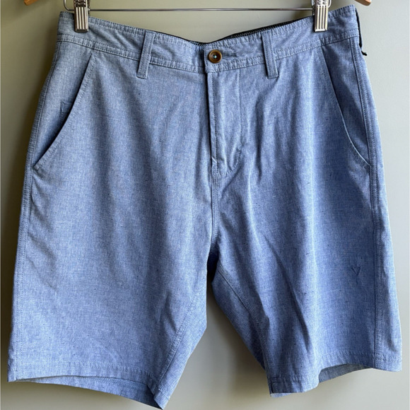 VISSLA Canyon Hybrid Chino Walkshort Lightweight Blue Size 30 Preppy Golf Shorts - Picture 1 of 5